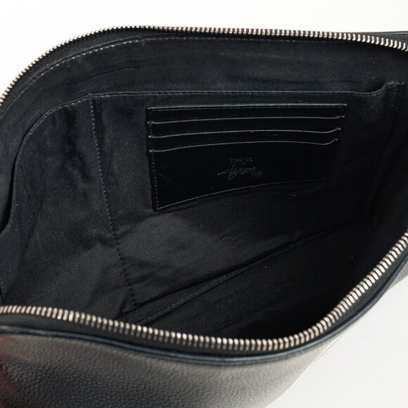 Dior X Shawn Stussy AW/20 Black Pebbled Leather Large Clutch - Picture 8 of 10